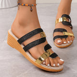 Sling Slope And Exposed Toe Slippers Women's New Fish Mouth Wearing And Beach Cold Slippers