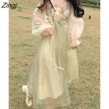 Summer France Elegant Sexy Dress Women Fairy Party Midi Dresses Female Patchwork Print Bandage High Waist Korean Slip