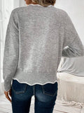And Winter Leisure Jacket Lady Sweater Simple Atmosphere Solid Color Knitted Bottom Shirt