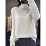 And Winter Yang Sweater Knitted Jersey Outside Wearing Lazy Wind Senior Women's Half-High Collar