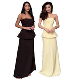 2025 New Women's Breast-Wear Pure Color Half-Dress Temperament Fashion