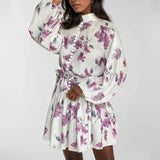 New Women's Temperament Elegant Fashion Long-Sleeved With National Style Printed
