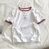 Zingj Slim Short-Sleeved T-Shirt Women 2024 Summer New Bottom Shirt Students Casual Korean Version Jacket Women's