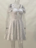 Autumn And Winter Women's Temperament Lace Splicing Sling Net Sexy Fashion