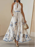 Women's Digital Print V-Neckless Sleeveless
