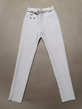 Sexy Women Pants 2022 New Summer Fashion High Waist Skinny Ties Female Solid Long Pencil Party Bodycon Bandage