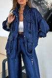 Women's Clothing Pure Color Fashion Long-Sleeved Jacket Three-Dimensional Pocket Fashion Loose