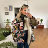 New Autumn And Winter Printing Imitation Cashmeal Cotton Clothes Comfortable Leisure Horn Sleeve Loose Women's Cotton