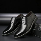 Zingj Business Formal Leather Shoes New Men's Large Size Single Shoes Shallow Mouth Lace Men's Shoes Version Room Decorative
