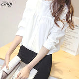 Women Solid Color Long Sleeve Leisure Tops Office Ladies All-match Edible Tree Fungus Elegant Korean Style Popular