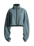 Zingj 2024 New Niche Design Feel Tooling Wind Denim Jacket Women's High Waist Loose Show Thin Short