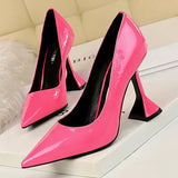 Shoes 2022 New Woman Pumps Sexy Party Shoes Patent Leather Women Heels Ladies Shoes Pointed Toe Women High Heels 9.5