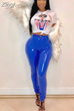 Solid Y2K Faux PU Leather Pants for Women Fashion High Waist Bodycon Stretchy Slim Long Trousers Casual Streetwear