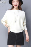Femme Autumn Winter Women Sweater Batwing Sleeve Jersey mujer Oversized Jumper Slash Neck Women's Knitted Sweaters