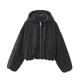 New Suede Texture Effect Short Hooded Jacket