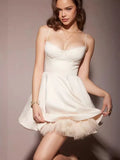 Women's Summer New Sexy Sling Wrapped Breast Fluffy Dress High-End Temperament Mesh Lined