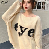 Pullovers Women Popular New Arrival Letter All-match Winter Warm Clothing College Young Ladies Korean Style Loose