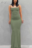 Summer Simple Satin Slip Maxi Dress Women Sleeveless Backless Slim Party Y2K Concise Camisole Dress Female