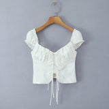 Women's New Bow And Folding Trim Shirt