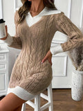 And Winter Long-Sleeved Jasmine Sweater 2025 Doll Collar Cover Small Knitted Short