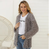 Women's Autumn Coat Long-Sleeved Cardigan Medium-Length Plush