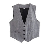 Color Y2K2025 Summer Leisure Repair Vest Sleeveless Vest Short Blouse Women