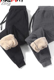 Winter Women Cashmere Warm Pants Casual Thick Velvet Tracksuit Pants Loose Wool Sweatpants for