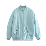 Simple Basic Zip Up Bomber JacketOutfit