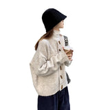 Horn Buckle Sweater Autumn And Winter Coat Korean Version Of Lazy Knitted Open Shirt Outside To Wear New Women's Clothing