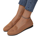 Bottom Flying Weaving Shallow Mouth Low-Top Single Shoes Women's New One-Legged Large-Size Lazy Work