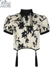 Women's Shirt and Blouse Y2k Vintage Chinese Style Harajuku Casual Elegant Fashion Short Sleeve Floral Print Shirt 2023
