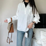 New French High-End White Shirt Early Spring Women's Loose Shirt Temperament Long-Sleeved