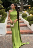 Women's Explosive Silk And Tedish Texture With Hanging Neck