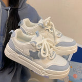 Pastel Color Block Star Sneakers-Outfit