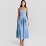 Tube Pleated Midi Dress- Outfit