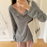 Version Of Loose Casual Long-Sleeved Sweater Women's Autumn New Solid Color Lazy Style All-Inclusive
