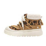 Shoes Classic Yellow Boots Winter Thick Warm Cotton Shoes Short Barrel Snow Boots Men And Women The Same Leopard-Print Martin