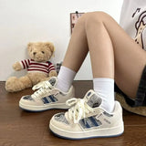 Niche Casual Sneakers Women In The Autumn Of 2025 New Round Head Student Bread Shoes Low Help Thick-Solle Shoes