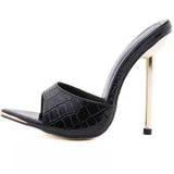 Pointed Cool Slippers Female High Heel Fish Mouth Fine Sandals Female Heel Shoes Female Heel
