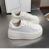 Bottom Small White Shoes Women In The Autumn Of 2025 Small High Casual Shoes Korean Trend Simple Pure Color