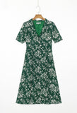 Spring Women's New Clip Printed Long Sleeved Dress