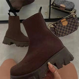 Large-Size Women's Shoes Flying Sports Short Boots 2025 Autumn And Winter Women's Boots Large Size Pedal