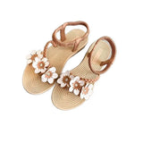 Sandals Women 2025 Summer New Large Size Dress Women's Shoes Flats Gentle Flowers Roman Sandals