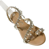 Bohemian Sandals Women's Flat Bottom Large Women's Shoes Water Drill Jacket Beach Roman