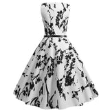 Dress Women Red Black Vintage 50s Rockabilly Robe Retro Party Feminino