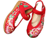 Zingj Shoe Box Girls Embroidered Cloth Shoes, Flat Single Shoes, Children's