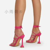 Summer High-Heeled Fashion Wrapped Sandals Women's Head And Cool Slippers
