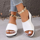 And Summer New Fish Mouth Slope And Slippers Women Wear Fashion Leisure Flip-Flops To Drag Large Size Women's