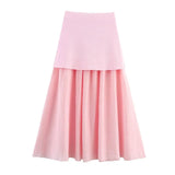 Women's ZA New Multi-Color Button Knitted Vest Vest Half-Skirt