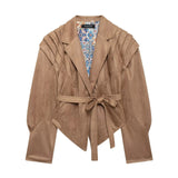 New Belt Velvet Folded Jacket